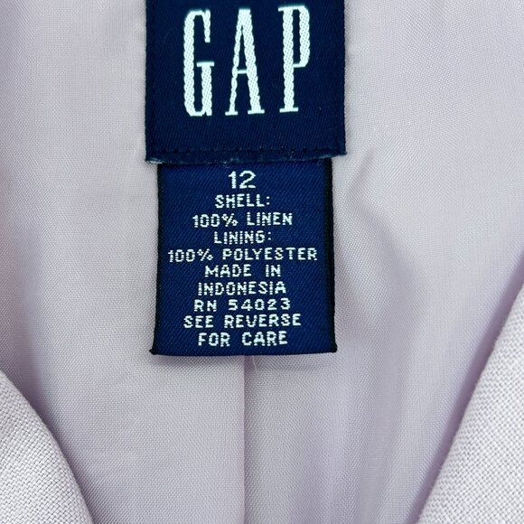 GAP Linen Lavender Purple Blazer Size 12 Preppy Business Pastel Summer Church - Picture 3 of 6